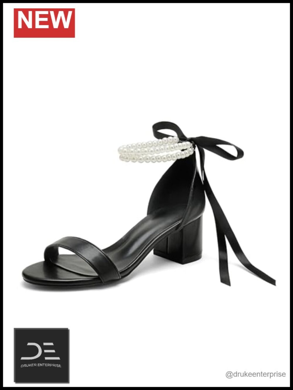 Pearl Wedding Shoes Open Toe Low Block Heels Bridal Pumps
